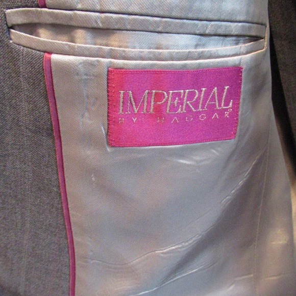Vintage Imperial by Haggar Mens gray striped suit - Picture 5 of 15